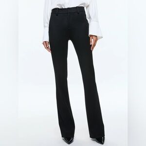Alice + Olivia Straight-Leg Mid Rise Black Dress Pants Size 2 Quiet Luxury